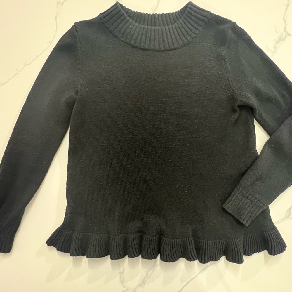 OLD NAVY woman’s black mock neck sweater with ruffled hem size medium